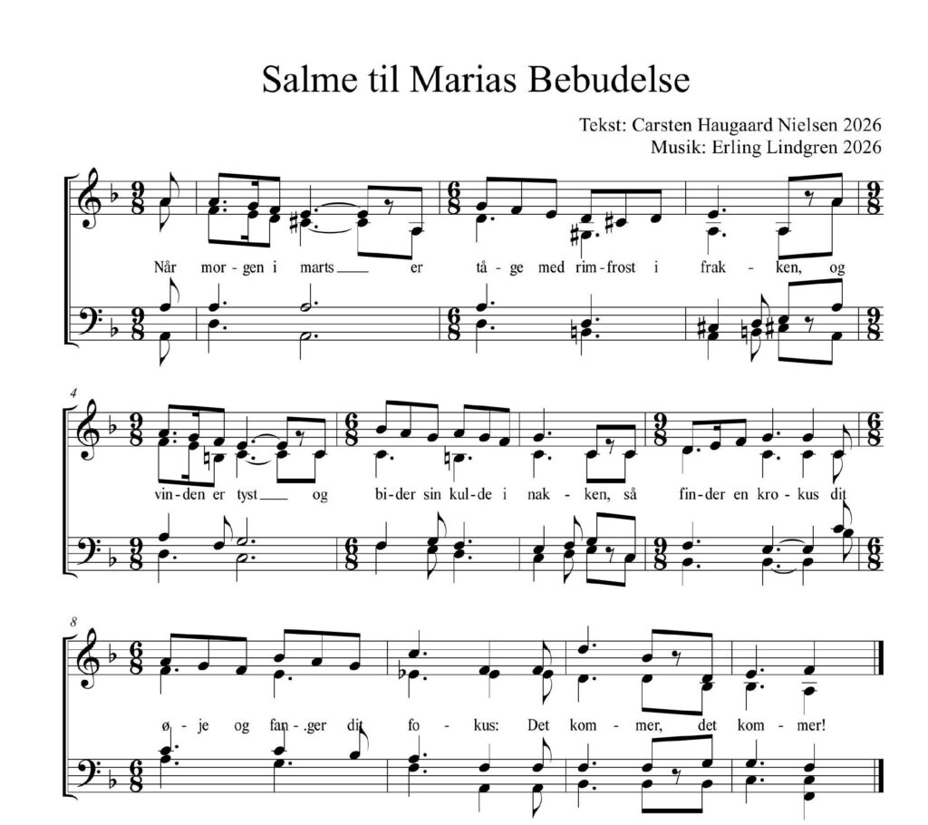 når morgen i marts, melodi